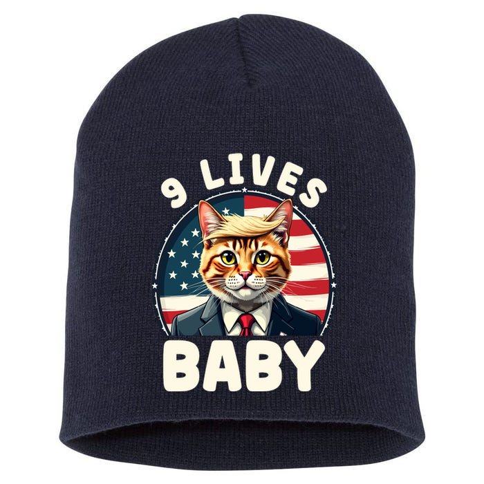 Funny Cat Donald Trump 9 Lives Baby Short Acrylic Beanie