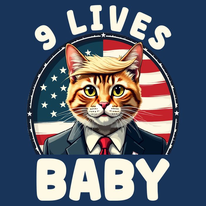 Funny Cat Donald Trump 9 Lives Baby Zip Tote Bag