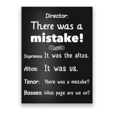 Funny Choir Director Soprano Alto Tenor Bass Poster