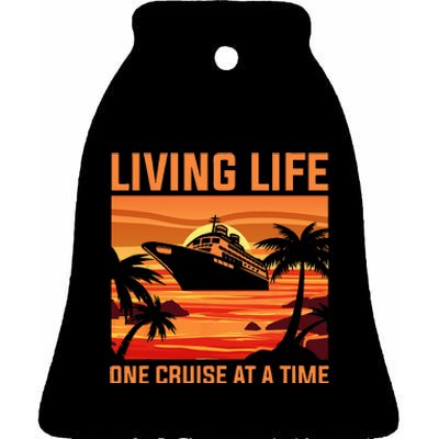 Funny Cruising Designs Men Women Cruise Ship Cruising Lovers Ceramic Bell Ornament