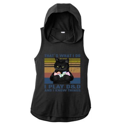 Funny Cat Dungeon Meowster Ladies PosiCharge Tri-Blend Wicking Draft Hoodie Tank