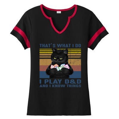 Funny Cat Dungeon Meowster Ladies Halftime Notch Neck Tee