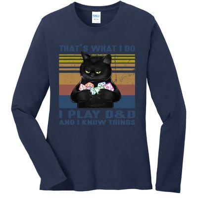 Funny Cat Dungeon Meowster Ladies Long Sleeve Shirt