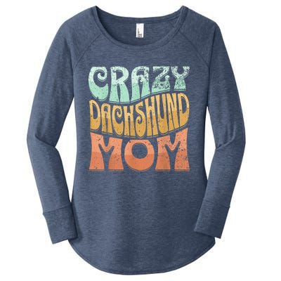 Funny Crazy Dachshund Mom Retro Vintage Top For Women Women's Perfect Tri Tunic Long Sleeve Shirt