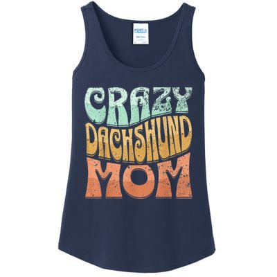 Funny Crazy Dachshund Mom Retro Vintage Top For Women Ladies Essential Tank