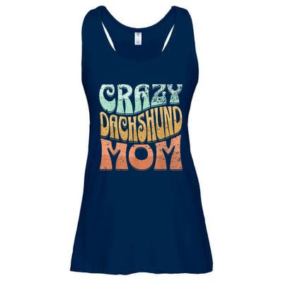 Funny Crazy Dachshund Mom Retro Vintage Top For Women Ladies Essential Flowy Tank