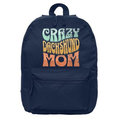 Funny Crazy Dachshund Mom Retro Vintage Top For Women 16 in Basic Backpack