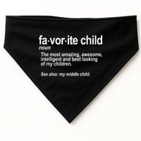 Favorite Child Definition Funny Mom And Dad Middle Child USA-Made Doggie Bandana