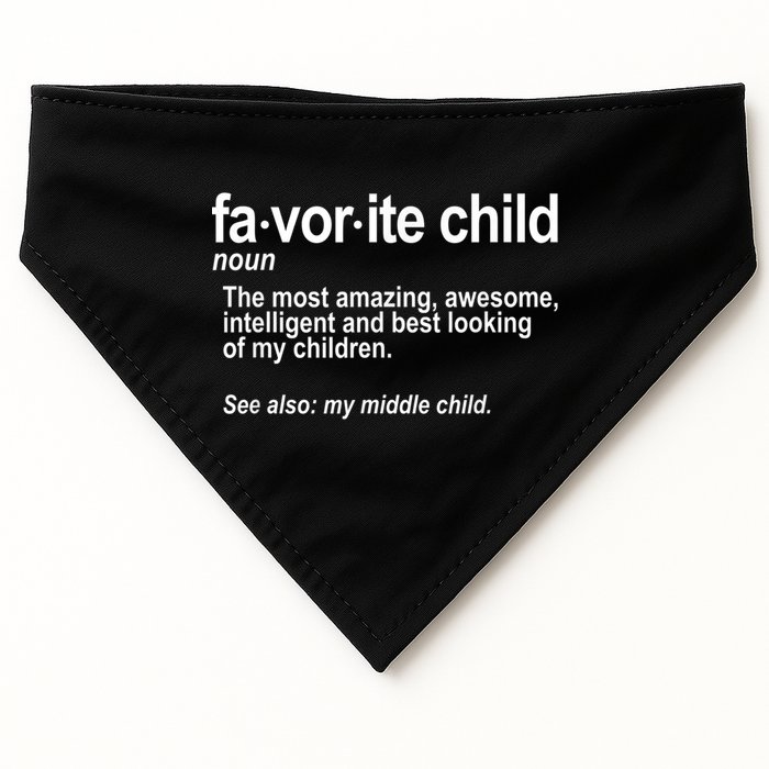 Favorite Child Definition Funny Mom And Dad Middle Child USA-Made Doggie Bandana