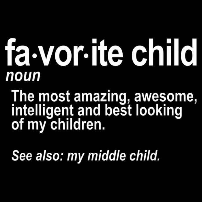 Favorite Child Definition Funny Mom And Dad Middle Child USA-Made Doggie Bandana