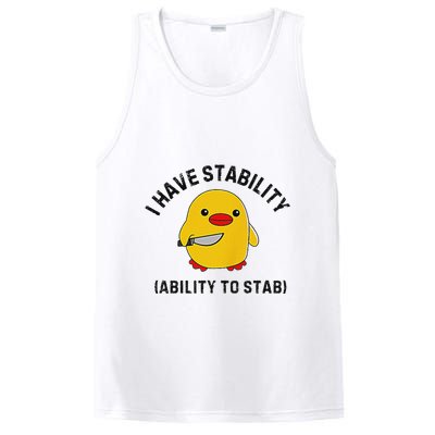 Funny Cute Duck Funny I Have Stability Ability To Stab PosiCharge Competitor Tank