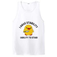 Funny Cute Duck Funny I Have Stability Ability To Stab PosiCharge Competitor Tank