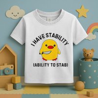 Funny Cute Duck Funny I Have Stability Ability To Stab Toddler T-Shirt