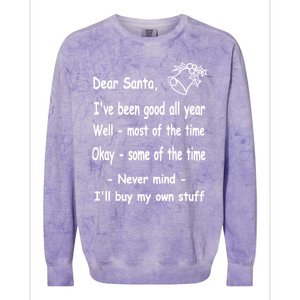 Funny Christmas Dear Santa Letter Colorblast Crewneck Sweatshirt