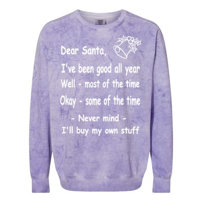 Funny Christmas Dear Santa Letter Colorblast Crewneck Sweatshirt