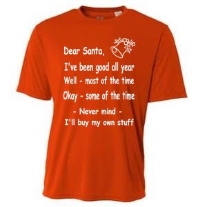 Funny Christmas Dear Santa Letter Cooling Performance Crew T-Shirt