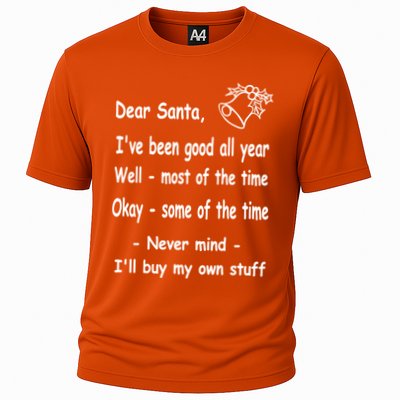 Funny Christmas Dear Santa Letter Cooling Performance Crew T-Shirt