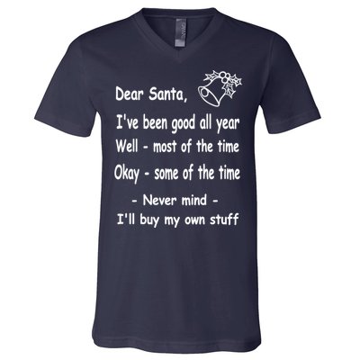 Funny Christmas Dear Santa Letter V-Neck T-Shirt