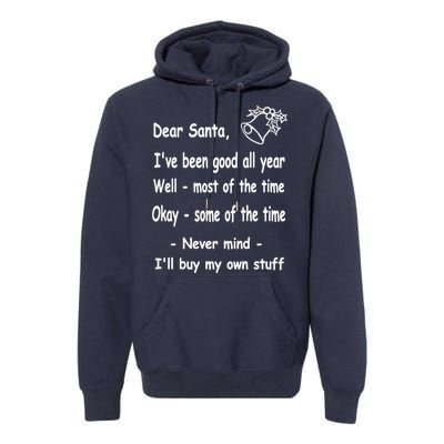 Funny Christmas Dear Santa Letter Premium Hoodie