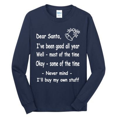 Funny Christmas Dear Santa Letter Tall Long Sleeve T-Shirt