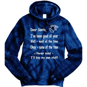 Funny Christmas Dear Santa Letter Tie Dye Hoodie