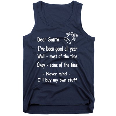 Funny Christmas Dear Santa Letter Tank Top