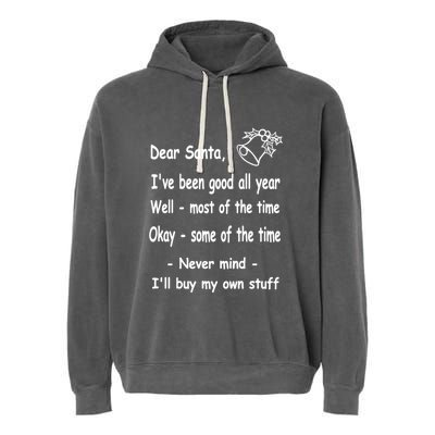 Funny Christmas Dear Santa Letter Garment-Dyed Fleece Hoodie