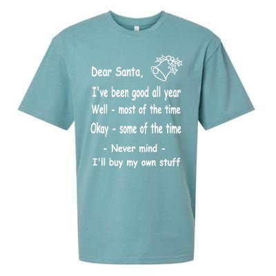 Funny Christmas Dear Santa Letter Sueded Cloud Jersey T-Shirt