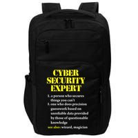 Funny Cybersecurity Definition Expert Computer Engineer Impact Tech Backpack