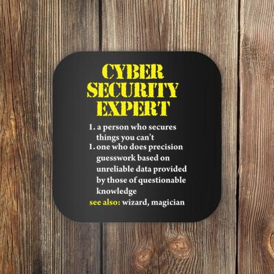 Funny Cybersecurity Definition Expert Computer Engineer Coaster