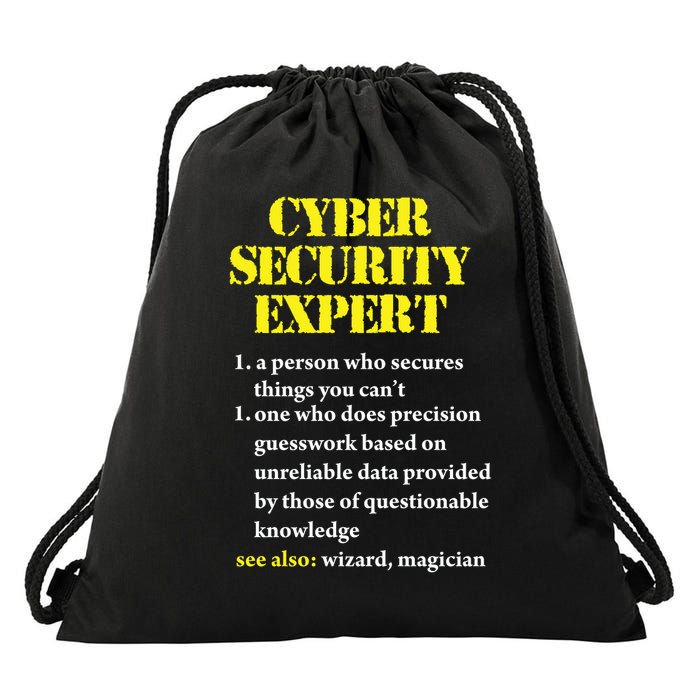 Funny Cybersecurity Definition Expert Computer Engineer Drawstring Bag