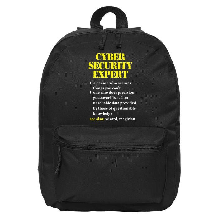 Funny Cybersecurity Definition Expert Computer Engineer 16 in Basic Backpack