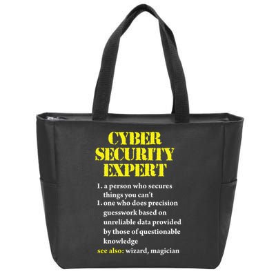 Funny Cybersecurity Definition Expert Computer Engineer Zip Tote Bag
