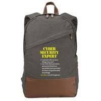 Funny Cybersecurity Definition Expert Computer Engineer Cotton Canvas Backpack