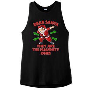 Funny Christmas Dear Santa They Are The Naughty Ones Ladies PosiCharge Tri-Blend Wicking Tank