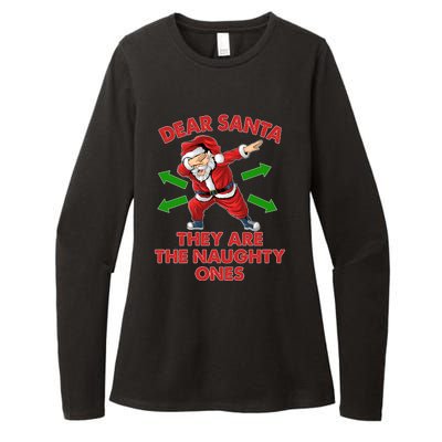 Funny Christmas Dear Santa They Are The Naughty Ones Womens CVC Long Sleeve Shirt