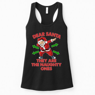 Funny Christmas Dear Santa They Are The Naughty Ones Womens Tank Top