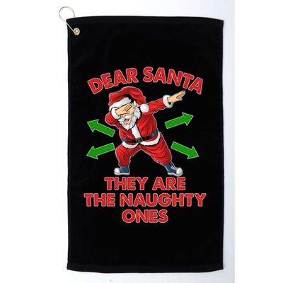 Funny Christmas Dear Santa They Are The Naughty Ones Golf Towel