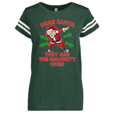 Funny Christmas Dear Santa They Are The Naughty Ones Enza Ladies Jersey Football T-Shirt