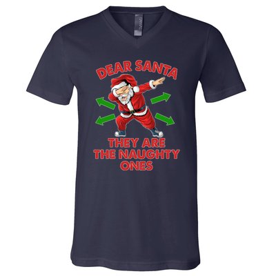 Funny Christmas Dear Santa They Are The Naughty Ones V-Neck T-Shirt