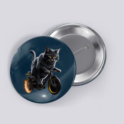 Funny Cat Drives Bicycle Cat Lover Graphic Cats Kitten Lover Button