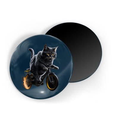 Funny Cat Drives Bicycle Cat Lover Graphic Cats Kitten Lover Magnet