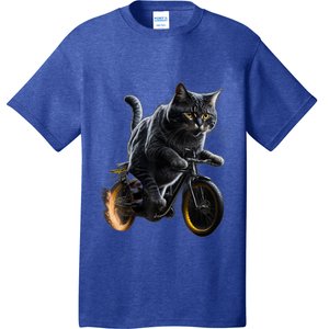 Funny Cat Drives Bicycle Cat Lover Graphic Cats Kitten Lover T-Shirt