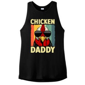 Funny Chicken Daddy Design For Dad Farmer Chicken Lover Ladies PosiCharge Tri-Blend Wicking Tank