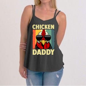 Funny Chicken Daddy Design For Dad Farmer Chicken Lover Women's Strappy Tank