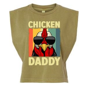 Funny Chicken Daddy Design For Dad Farmer Chicken Lover Garment-Dyed Women's Muscle Tee