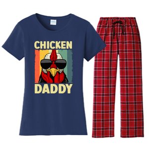 Funny Chicken Daddy Design For Dad Farmer Chicken Lover Women's Flannel Pajama Set