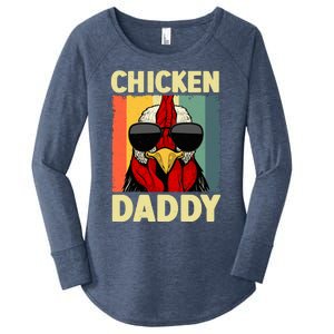 Funny Chicken Daddy Design For Dad Farmer Chicken Lover Women's Perfect Tri Tunic Long Sleeve Shirt