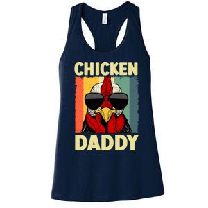 Funny Chicken Daddy Design For Dad Farmer Chicken Lover Women's Racerback Tank