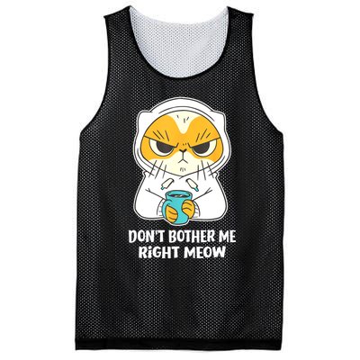 Funny Cat Dont Bother Me Right Meow Coffee Gits Mesh Reversible Basketball Jersey Tank